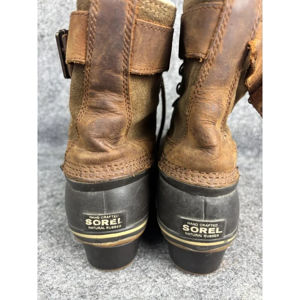 Sorel Slimpack II Lace Boots Womens Size‎ 8 Brown Black Waterproof Duck Boot